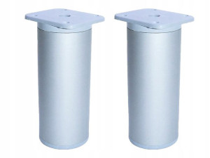 2 X Nóżka Meblowa Okrągła H-150 Mm Aluminium Reg