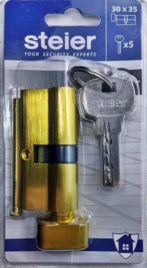 Wkładka bębenkowa z gałką G30x35 STEIER PLUS 5 KL