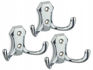 3 X Wieszak Meblowy Na Ubrania Średni Chrom 3 Szt