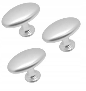 3x Gałka Meblowa Uchwyt Okucie Jajko G6 Chrom Mat