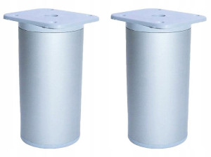 2x Nóżka Meblowa Okrągła Noga H-100 Aluminium