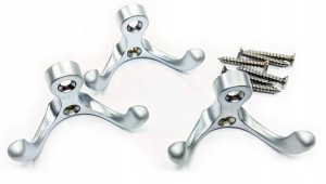 3x WIESZAK MEBLOWY NA UBRANIA MAŁY aluminium
