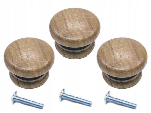 3x GAŁKA Meblowa Drewniana Dąb Rustylakny Drewno