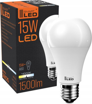 Żarówka E27 LED 15W A60 1500lm mocna nie mruga NW