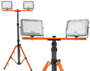 Halogen naświetlacz LED 2x 50W + statyw budowlany