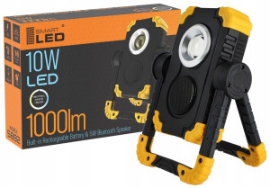 Halogen LED naświetlacz akumulatorowy głośnik blue