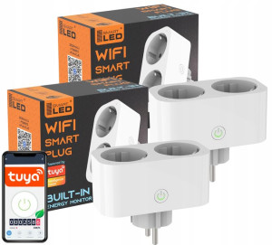 Gniazdko WiFi inteligentne Tuya watomierz podwójne