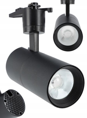 Reflektor szynowy LED lampa spot 15W 3000K czarna