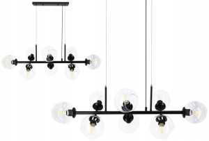 Lampa wisząca sufitowa 8xE27 żyrandol loft czarna