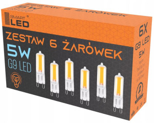 Żarówka G9 LED 5W 500lm BARWA BIAŁA ZIMNA
