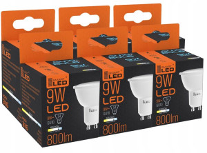 ŻARÓWKA LED GU10 9W Zimna Biała - 6500K