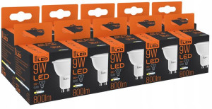 ŻARÓWKA LED GU10 9W Ciepła Biała - 3000K