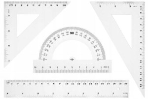 Zestaw geometryczny linijka 20cm TETIS bcd