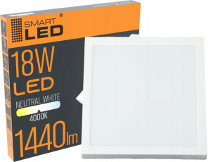Panel Led Natynkowy Plafon Sufitowy Kwadat 18w