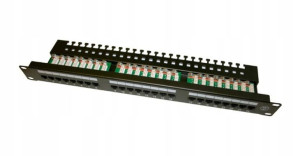 Patchpanel 24 porty RJ45 UTP CAT.6 19" 1U