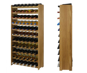 Dębowy Stojak Regał na Wino RW-22, 77 butelek Olejowany