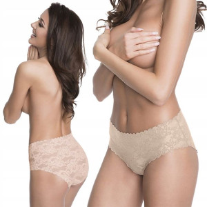 Julimex Bellie Maxi Figi Ciete laserowo beżowy L