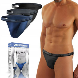 Slipy męskie Sesto Senso PUMA TANGA 3-Pak XXL