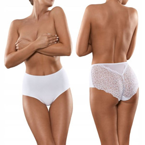 Babell 143 Majtki Bawełniane Figi damskie Biel 2XL