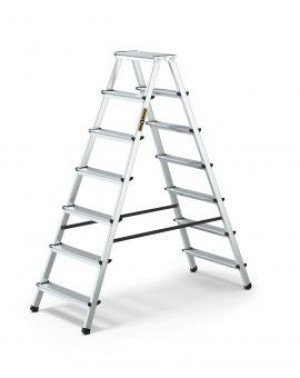 Drabina dwustronna 7 stopni aluminiowa 125 kg