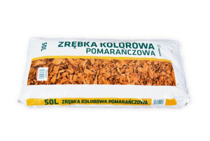Zrębki ozdobne kora kolorowa 50l - zrębka dekoracja kol. pomarańczowy