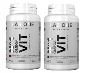 2x N°1 Omega Vit Lab One LUTEINA EPA DHA D-3 K-2