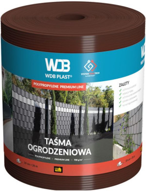 Taśma Ogrodzeniowa Pp Brązowa 19cm X 26m Na Ogrodzenie Płot Osłona Paneli
