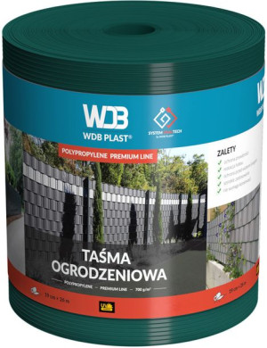 Taśma Ogrodzeniowa Pp Zielona 19cm X 26m Na Ogrodzenie Płot Osłona Paneli