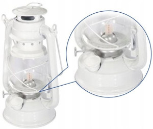 Lampa Naftowa Duża Biała Lampy Naftowe 24cm