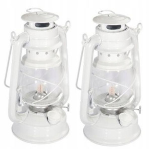 Lampa Naftowa Duża Biała Lampy Naftowe 24cm 2szt