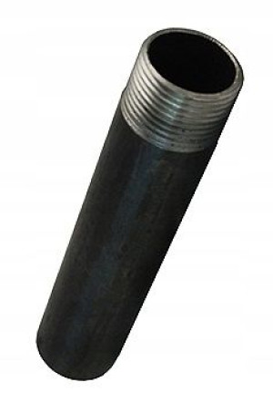 Króciec gwintowany jednostronnie czarny 1/2" 15cm