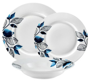 Ambition Blue Flower Zestaw Talerzy Obiadowy 18el