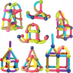 Klocki Magnetyczne Edukacyjne Dla Dzieci 40 Szt