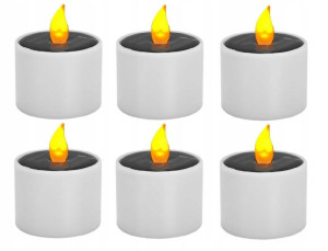 Znicz Wkład Led Elektryczny Solarny Ruchomy 6 Szt.