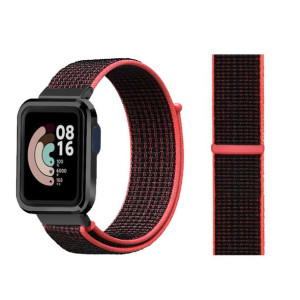 PASEK NYLONOWY + ETUI do Mi Watch Lite CZARNY/CZERW