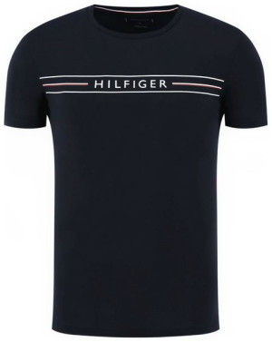 T-shirt męski czarny z logo TOMMY HILFIGER - L