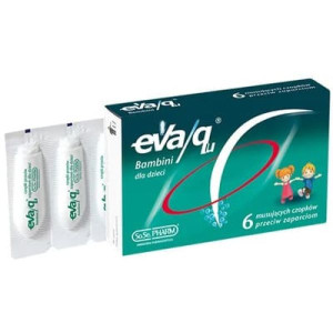 Eva/ Qu Bambini dla dzieci, czopki musujące przeciw zaparciom, 6 szt.