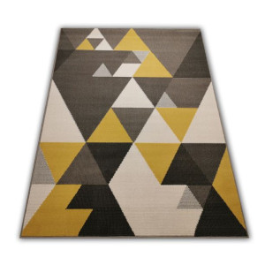 Nowoczesny Dywan Do Domu 160x230 Trójkąty Musztardowe