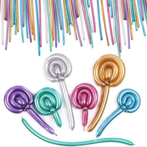 50xbalony Chromowane Do Modelowania+pompka