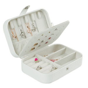 Kuferek Szkatułka Organizer Box Na Biżuterię biały