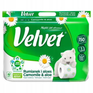 Papier toaletowy VELVET Rumianek i Aloes 12 rolek