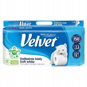 Papier toaletowy VELVET Delikatnie biały 8 rolek