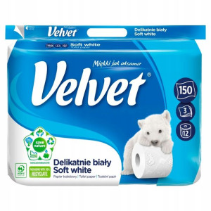Papier toaletowy VELVET Delikatnie biały 12 rolek
