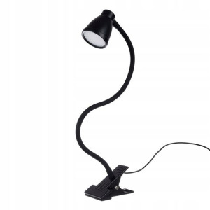 Lampka Biurkowa Czarna Na Klips 5w Regulacja 360