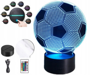 Lampka Nocna Piłka Nożna Led Różne Kolory Dziecko