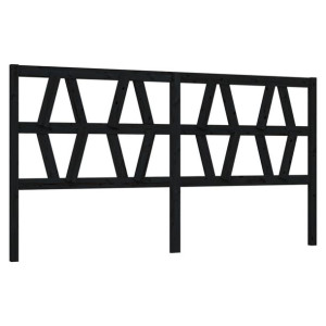 Wezgłowie łóżka, czarne, 186x4x100 cm, lite drewno sosnowe