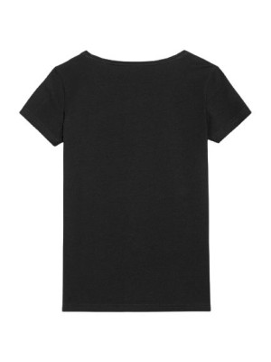 T-shirt damski z nadrukiem czarny 4F SS23 TTSHF583
