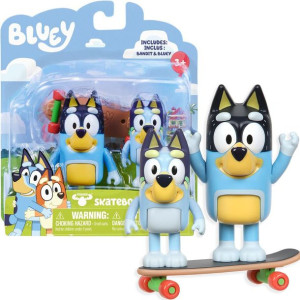 Bluey Figurka Blue i Bandit Jazda na Deskorolce 2-pak 13042
