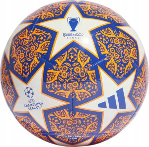 Piłka nożna adidas UCL Club Istanbul pomarańczowo-niebieska HT9006