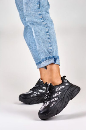 Czarne sneakersy damskie Emis